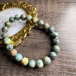 Green and Brown Beaded Bracelet